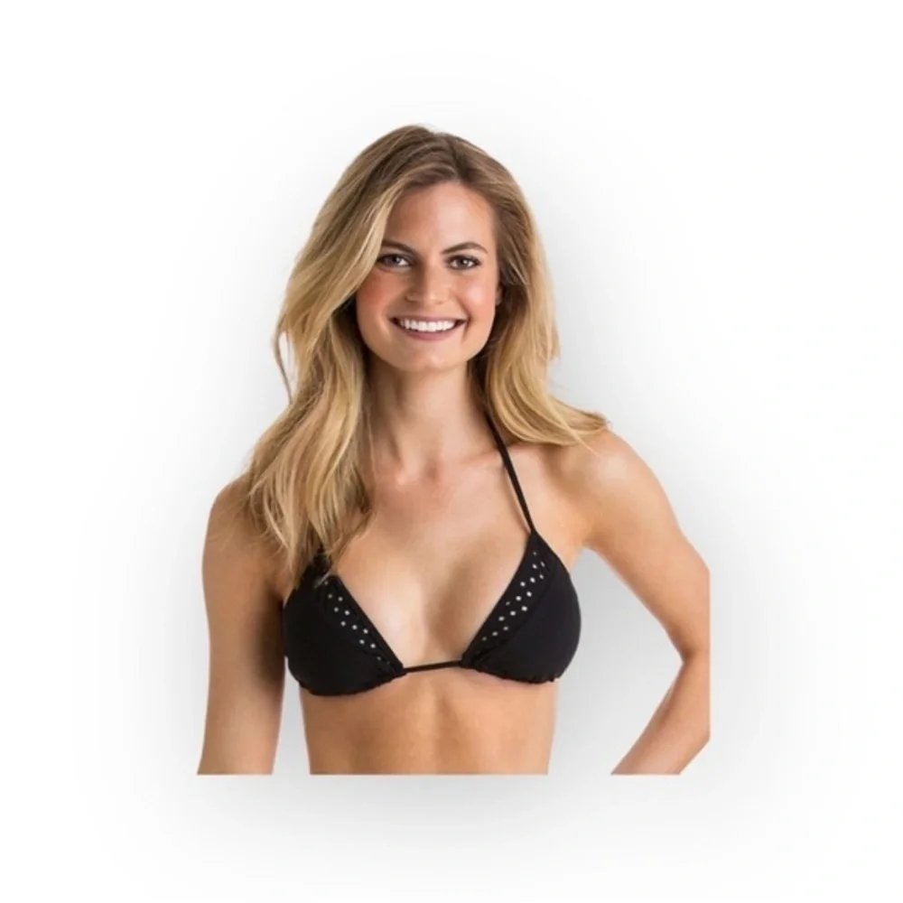 Vineyard Vines 𒀯 Laser Cut Triangle Slider String Bikini Top 𒀯 Black 𒀯 Large